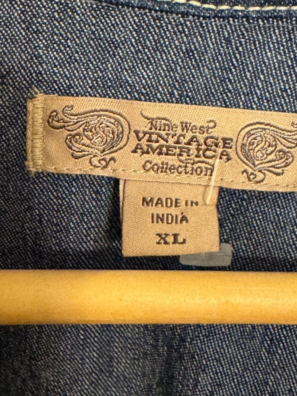 Nine West Vintage America Womens Denim Jacket XL Button Front Classic Fit - Picture 4 of 7